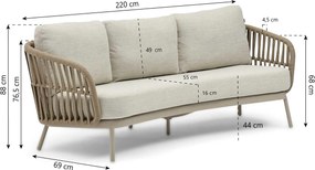 Stoel en Bank Loungeset 5 personen Rope Zand/Beige  Coco Elara