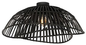Oosterse plafondlamp zwart bamboe 62 cm - Pua