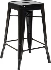 Stapelbare Set Van 4 Hoge Krukken Van Staal Lix Zwart & ↑65 Cm - Sklum