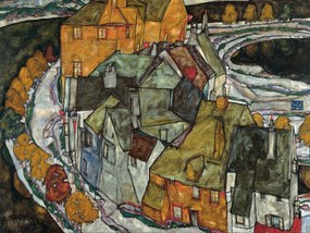 Kunstdruk Island City (Crescent of Houses) - Egon Schiele, (40 x 30 cm)