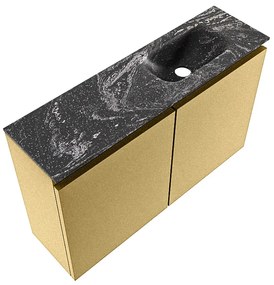 Mondiaz Ture DLux toiletmeubel 80cm oro met wastafel lava rechts zonder kraangat