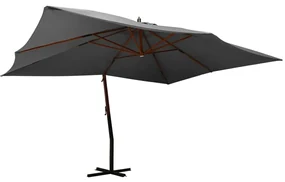 vidaXL Zweefparasol met houten paal 400x300 cm antracietkleurig