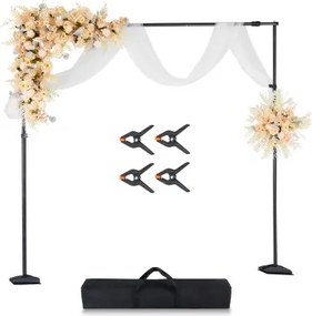 VEVOR Achtergrondstandaard Verstelbare Foto Achtergrondstandaard (Achtergronddoek: 260 x 300 cm), Achtergrondstandaard met 7 dwarsbalken, Schermstandaard voor Productfotografie Studiofotografie