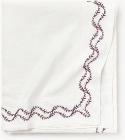 Handgeborduurde tafelkleed Ivy van gewassen linnen