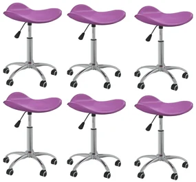 vidaXL Eetkamerstoelen draaibaar 6 st kunstleer paars