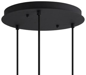 Art deco hanglamp zwart met blauw en groen glas 3-lichts - Douglass