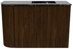 Mondiaz Joya DLux 60cm toiletmeubel ronding links walnut met wastafel faye rechts zonder kraangat lava