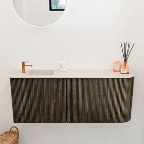 Mondiaz Joya DLux 100cm toiletmeubel ronding rechts shadow met wastafel faye links 1 kraangat meli