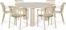Tuinset 6 personen 150 cm Kunststof Zand/Beige Domani Furniture Alba/Arancia