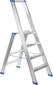 Escalo sparta aluminium - Industriële aluminium trapladder met beugel - 4 treden
