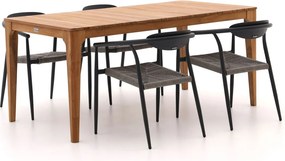 Diningset Manifesto | 4 personen teakhout | Tuinset stapelbaar | 5-delig | Kees Smit Tuinmeubelen