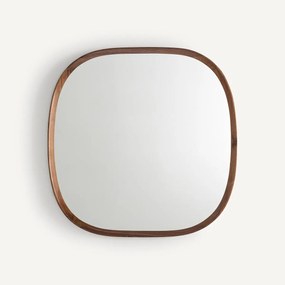 Organische spiegel, massief notenhout en MDF, H80cm, Orion