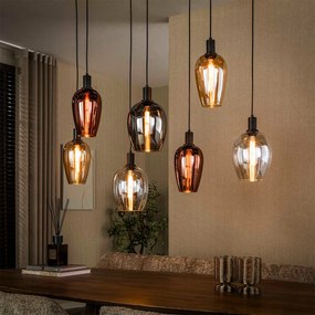 Hanglamp Met Gekleurde Glazen Kappen