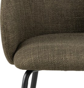 CLARA Olijfgroen (stof Basel 77)/zwarte poten - MODERNE GESTOFFEERDE KUIPSTOEL VOOR WOONKAMER/EETKAMER/KANTOOR LOFT
