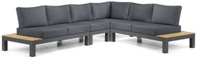 Loungeset 6 personen Aluminium/Teak Grijs Lifestyle Garden Furniture Vittoria