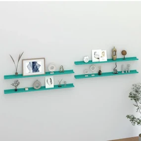 vidaXL Wandschappen 4 st 115x9x3 cm blauw
