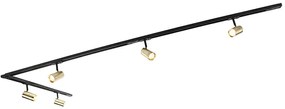 Modern railsysteem met 5 spots goud 1-fase  - Iconic Jeana