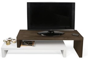 TemaHome Cliff Verstelbaar Tv-meubel Wit Met Walnoot - 125x38x20cm.