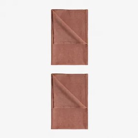 Set Van 2 Dasiel Katoenen Keukenhanddoeken Terracota - Sklum
