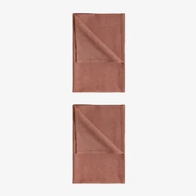 Set Van 2 Dasiel Katoenen Keukenhanddoeken Terracota - Sklum