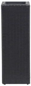 vidaXL Plantenbak verhoogd 28x28x80 cm poly rattan zwart