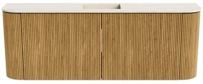 Mondiaz Joya DLux 115cm toiletmeubel ronding links/rechts oak met wastafel faye midden zonder kraangat meli