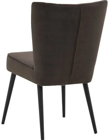 Goossens Eetkamerstoel Rob bruin velvet stof leuning, urban industrieel