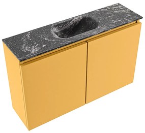 Mondiaz Ture DLux toiletmeubel 80cm ocher met wastafel lava midden met kraangat