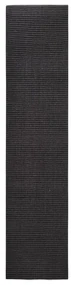 vidaXL Vloerkleed 80x350 cm natuurlijk sisal zwart