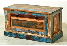 Lage Schoenenkast Gerecycled Sloophout - 85x40x45cm.