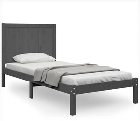 vidaXL Bedframe massief grenenhout grijs 90x190 cm 3FT Single