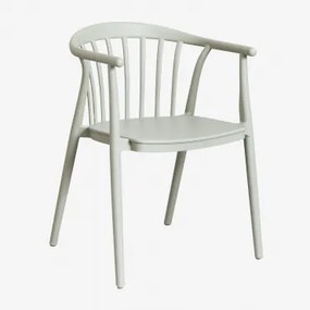 Set Van 6 Stapelbare Tuinstoelen Met Armleuningen In Polypropyleen Ivor Groen – Khaki - Sklum