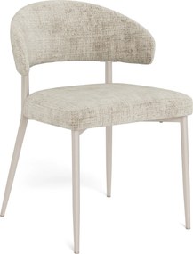 IRIS Beige (stof Juto 4) / grijs-beige frame (kashmir) – MODERNE GESTOFFEERDE STOEL VOOR WOONKAMER/EETKAMER BOHO