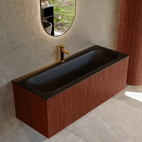 Mondiaz Kurve 120cm badmeubel ruby met 1 lade en wastafel big large midden 1 kraangat urban