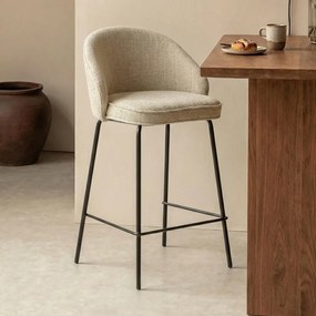 Barkruk Met Ronde Rugleuning Beige