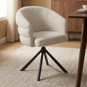 Moderne Draaibare Eetkamerstoel Beige