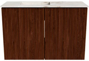 Mondiaz Joya DLux 60cm toiletmeubel ruby met wastafel faye links zonder kraangat frappe