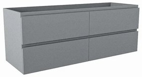 Mondiaz HAY wastafelonderkast - 130x45x50cm - 4 lades - uitsparing midden - softclose - Plata M45151Plata