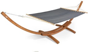 Hangmat met houten standaard Kiwi Garden Point grijs