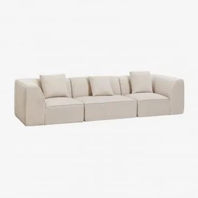 3-delige Modulaire Bank Cardea Bekleed Chenille Crèmebeige - Sklum