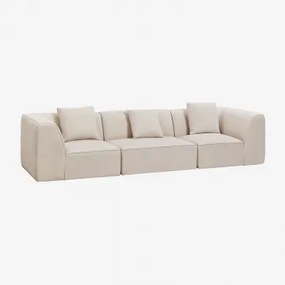 Cardea Gestoffeerde 3-delige Modulaire Bank Stof Chenille Beige – Crème - Sklum