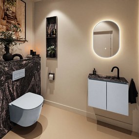 Mondiaz Ture DLux toiletmeubel 60cm clay met wastafel lava midden met kraangat