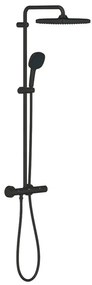 GROHE Vitalio Comfort 250 Quickfix Regendoucheset - 25cm - hoofddouche - vierkante handdouche - 2 straalsoorten - met douchethermostaat - mat zwart 266962431