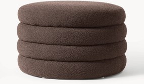 XL bouclé gestoffeerde poef Alto met opbergruimte