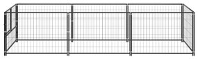 vidaXL Hondenkennel 3 m² staal zwart