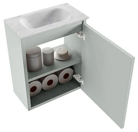 Mondiaz Ture DLux toiletmeubel 40cm greey met wastafel opalo midden zonder kraangat