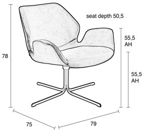 Zuiver Nikki Design Fauteuil Bruin Leer