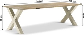 Tuinset 6 personen 240 cm Aluminium Taupe Presto Tarenta/Cardiff