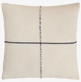 Vierkant Kussen 45x45 Cm Van Katoen Louisa Design Wit - Marineblauw - Sklum