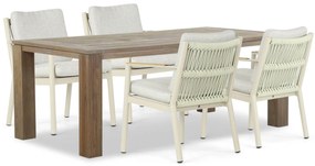 Tuinset 4 personen 200 cm Aluminium/rope Taupe Coco Sevilla/Brighton